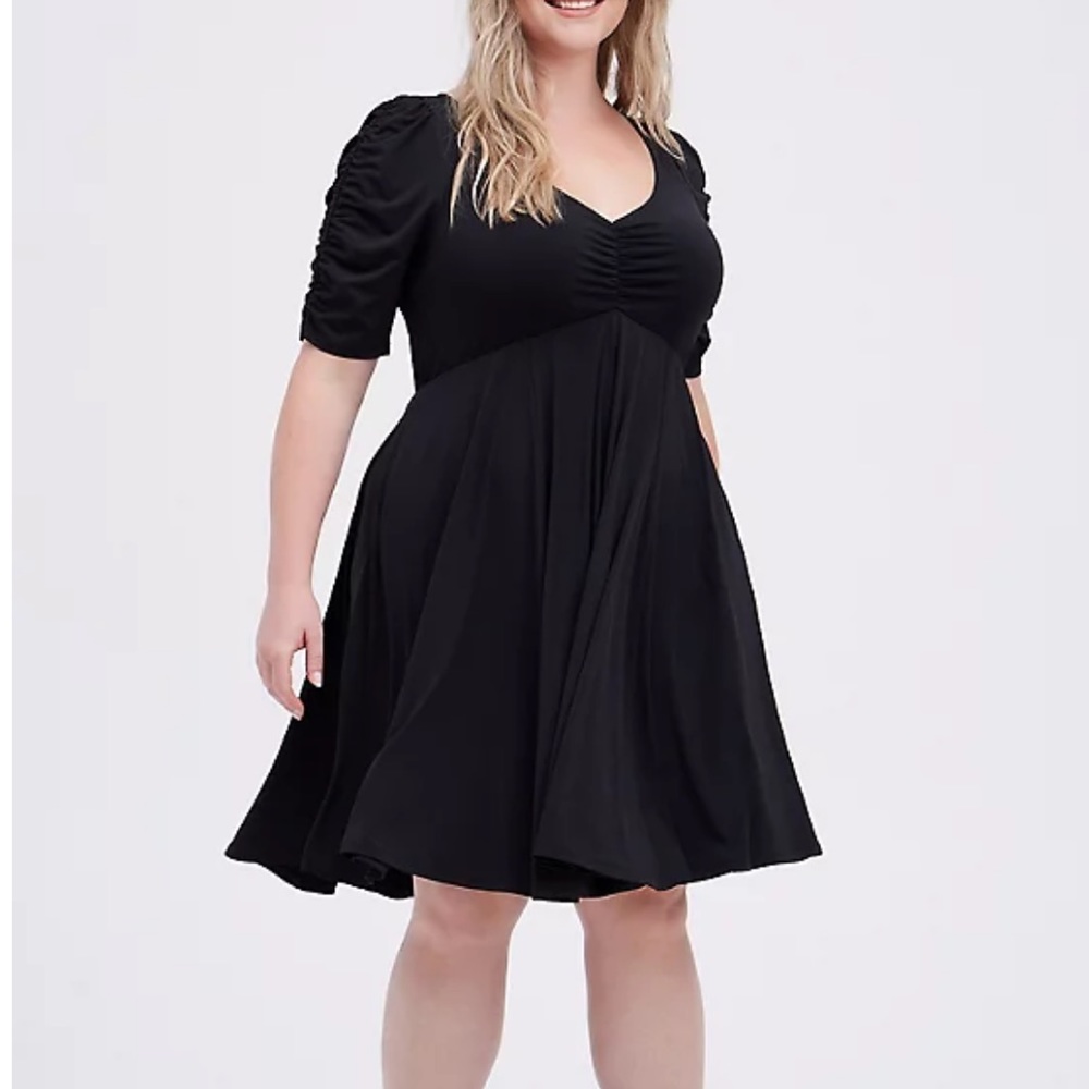 Mini Studio Knit Cinch Front Skater Dress - Picture 2 of 7